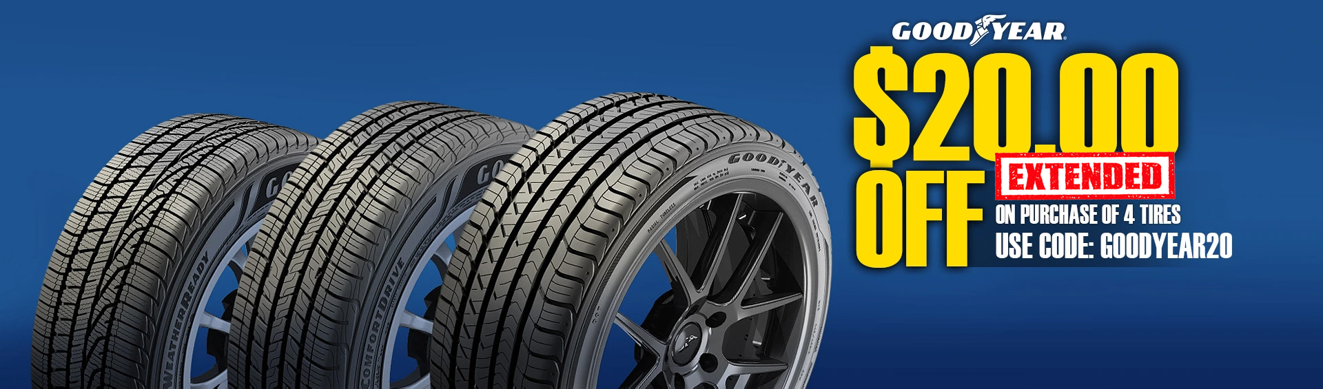 GOODYEAR @$0 OFF ON SET OF 4 TIRES!! 