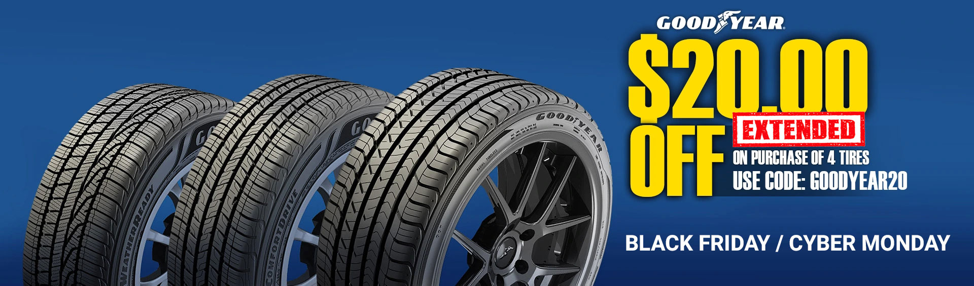 GOODYEAR @$0 OFF ON SET OF 4 TIRES!! 
